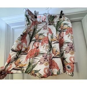 Spicy Tuna Swim Trunks Shorts Size XL Flamingo Print Mesh Lining NWT